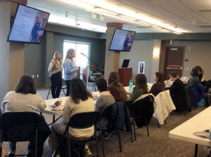 Seminar in the LBC library. 