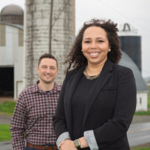 Grace (Cruz '20) Callirgos, foreground, and her LBC alumnus principal Dr. Scott Long ('06).