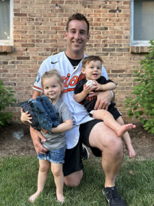 Tyler Smith ('16) is helping his two children become Baltimore Orioles fans at a young age. 