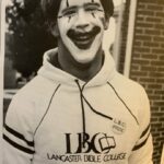 Junior Scott Stoner sports a clown face along with a fantastic 1980s LBC hoodie.