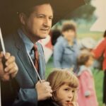 The 1988 yearbook was dedicated to Dr. Ray Naugle. Here he is at Homecoming in 1987 with his daughter, Julia. Dr. Julia Hershey is now Chair of the Education Department at Lancaster Bible College.