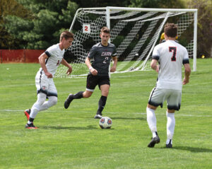 Soccer players in action.