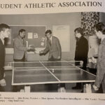 The Student Athletic Association plays some Ping-Pong on campus during the 1970-71 academic year. The student in the middle, Ellis Yunkin, had two sons, Lance and Jon, who would eventually become two of Lancaster Bible’s best men’s soccer players in the early 1990s.