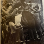 One of the events at the All-School Picnic during the 1975-76 academic year was to see how many freshmen could fit into one bathtub! Can you find the bathtub at the bottom of this picture?