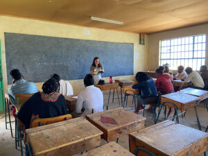 lbc students interact with representatives at The Kenya Project during a 2024 Journey Team trip.